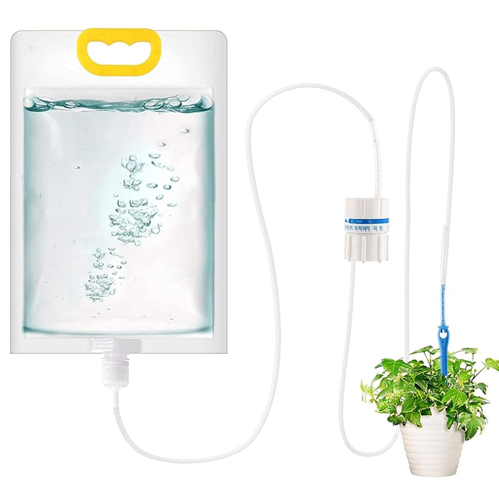 HASTHIP Drip Irrigation Kit for Garden Home Office with 3500ml Water Bag and Slow Release Control Valve Switch, Adjustable Self-Watering Devices for Pots Plant HASTHIP Drip Irrigation Kit for Garden Home Office with 3500ml Water Bag and Slow Release Control Valve Switch, Adjustable Self-Watering Devices for Pots Plant